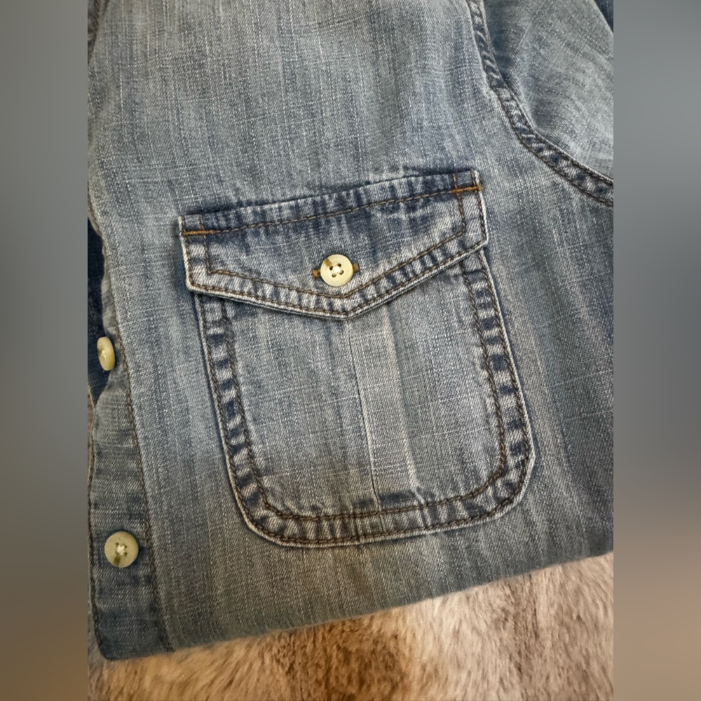 Mossimo Supplh Co. Button Jean Shirt, Size Small - Picture 3 of 5